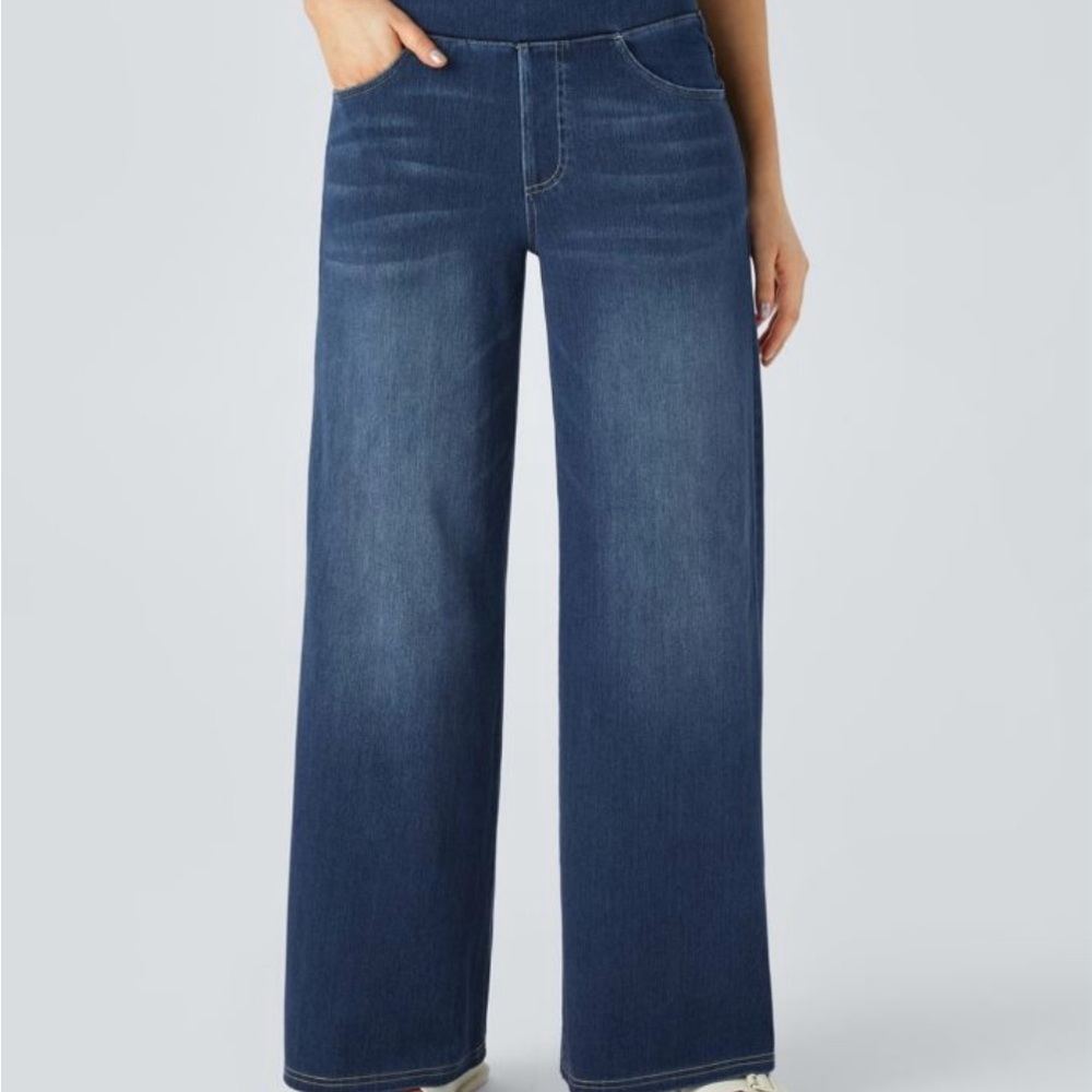 Wide-Leg Denim Jeans